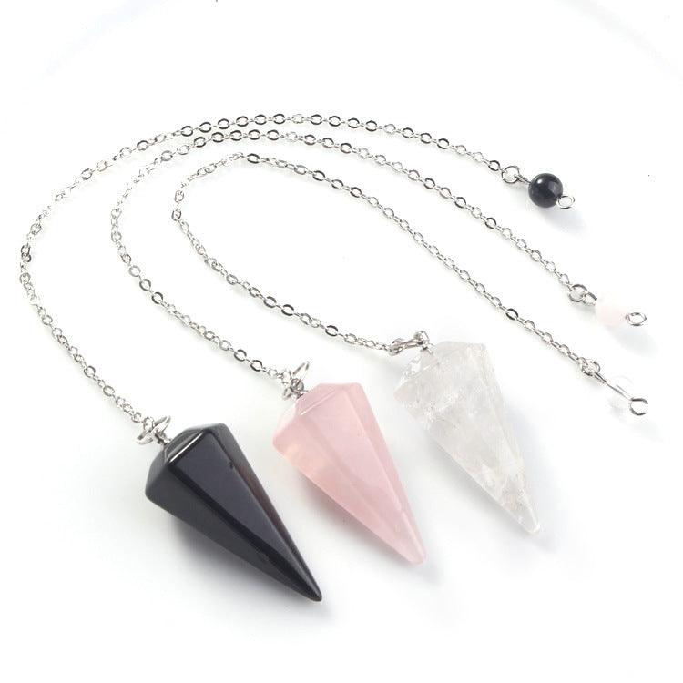 Crystal Hexagonal Cone Pendant Necklace