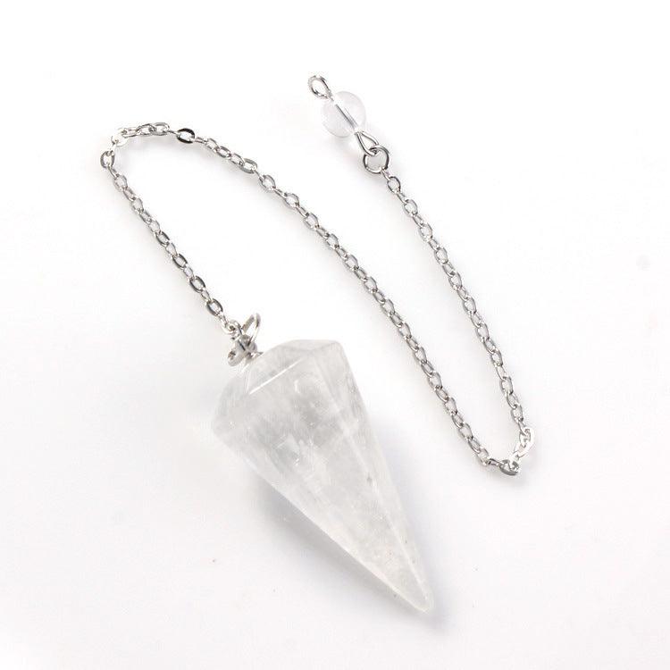 Crystal Hexagonal Cone Pendant Necklace B