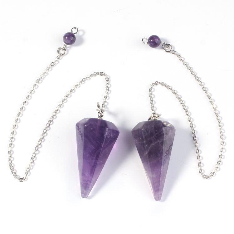 Crystal Hexagonal Cone Pendant Necklace D