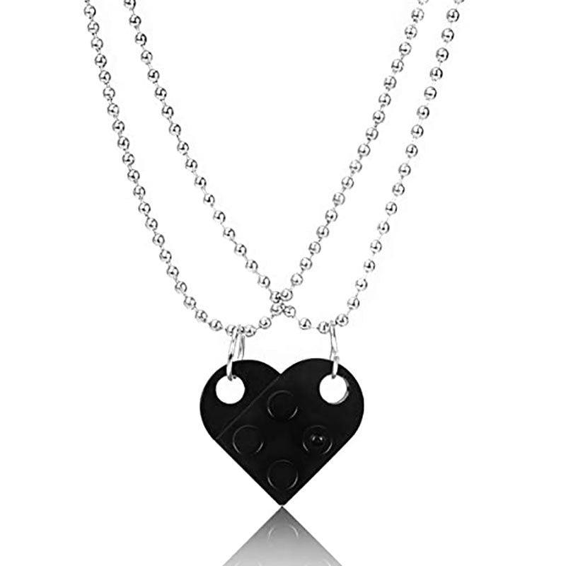 Stitching Heart Necklace | Fashion Wear Black