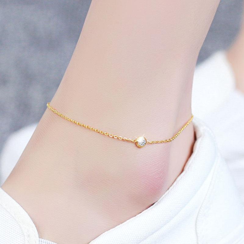 Simple Cubic Zirconia Anklets | Daily Wear