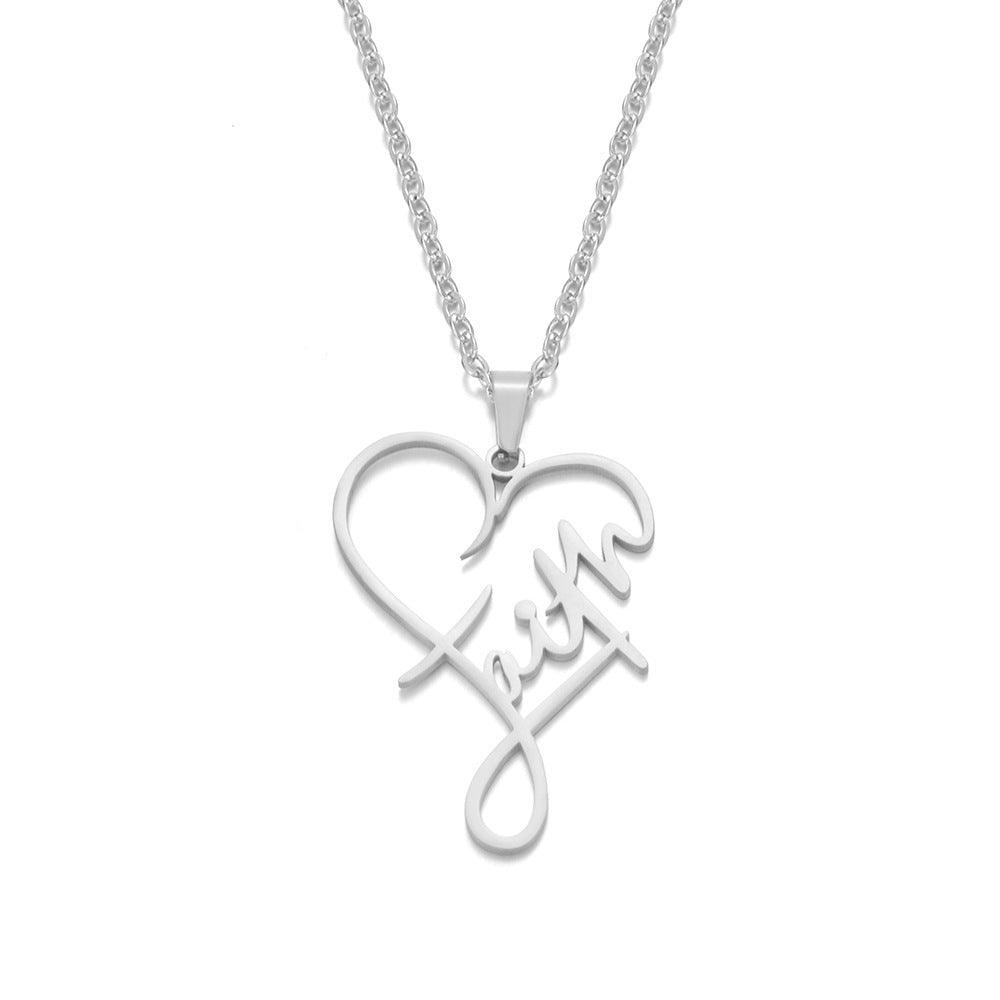 European Necklace Heart Of Faith Pendant Jewelry
