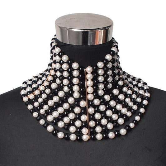 Sexy Multi-Layered Pearl Short Necklace