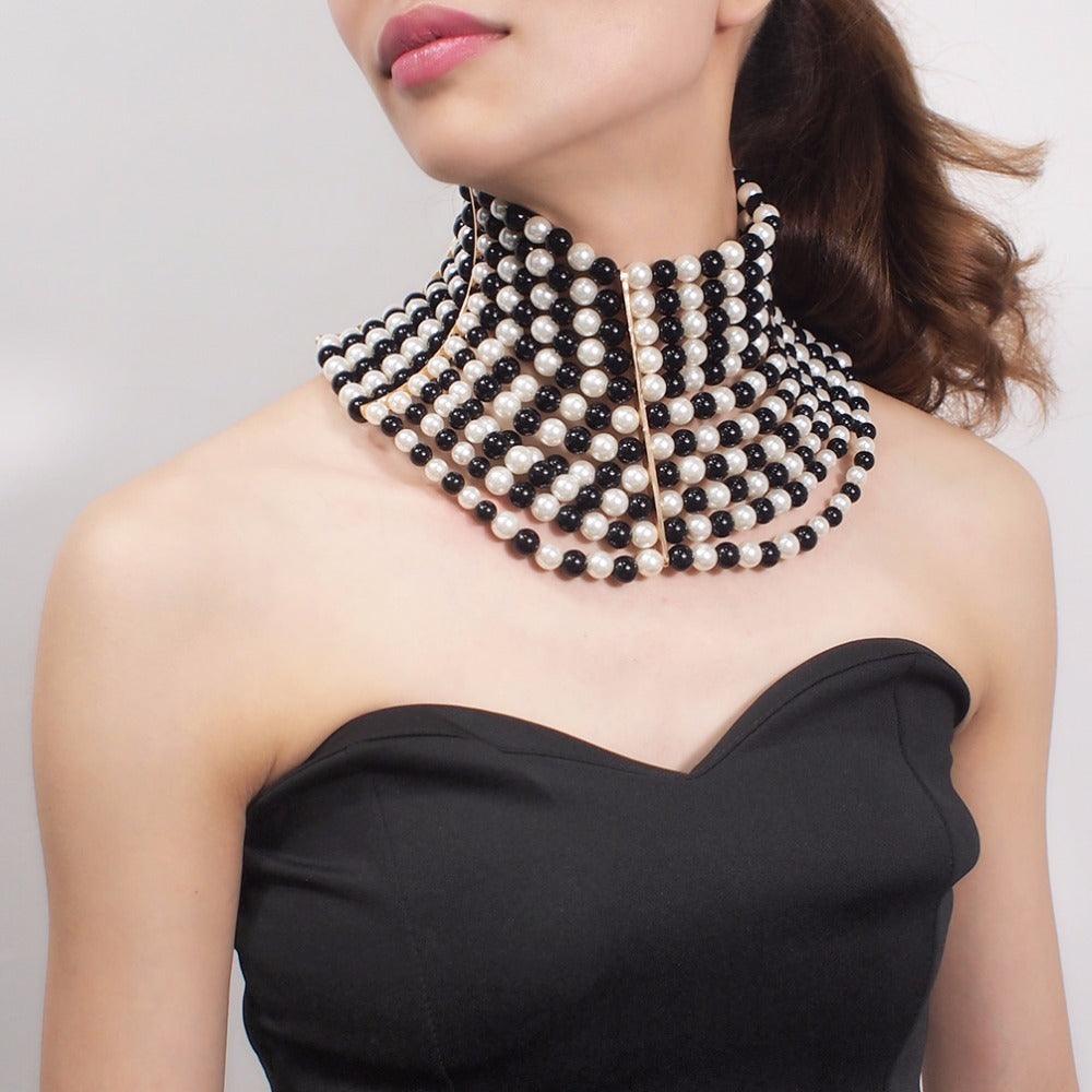 Sexy Multi-Layered Pearl Short Necklace