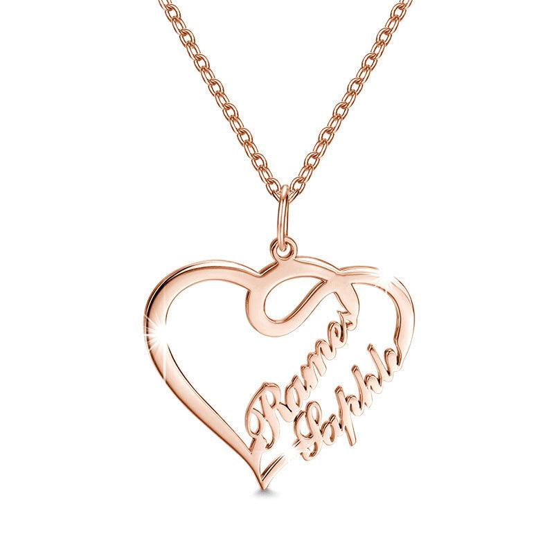 Double Heart Necklace | Daily Wear Rose Gold