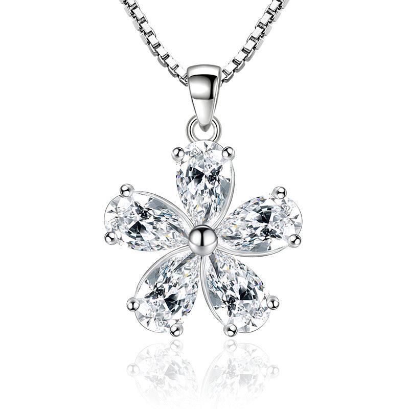 Simple Silver Fashion Necklace | Fashion Wear White Pendant