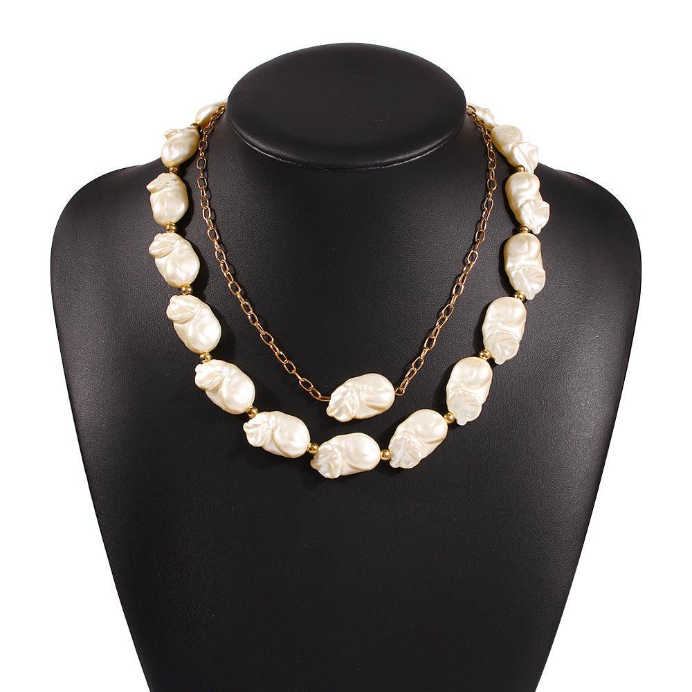 Irregular Pearl Necklace - Fashion Wear Gold