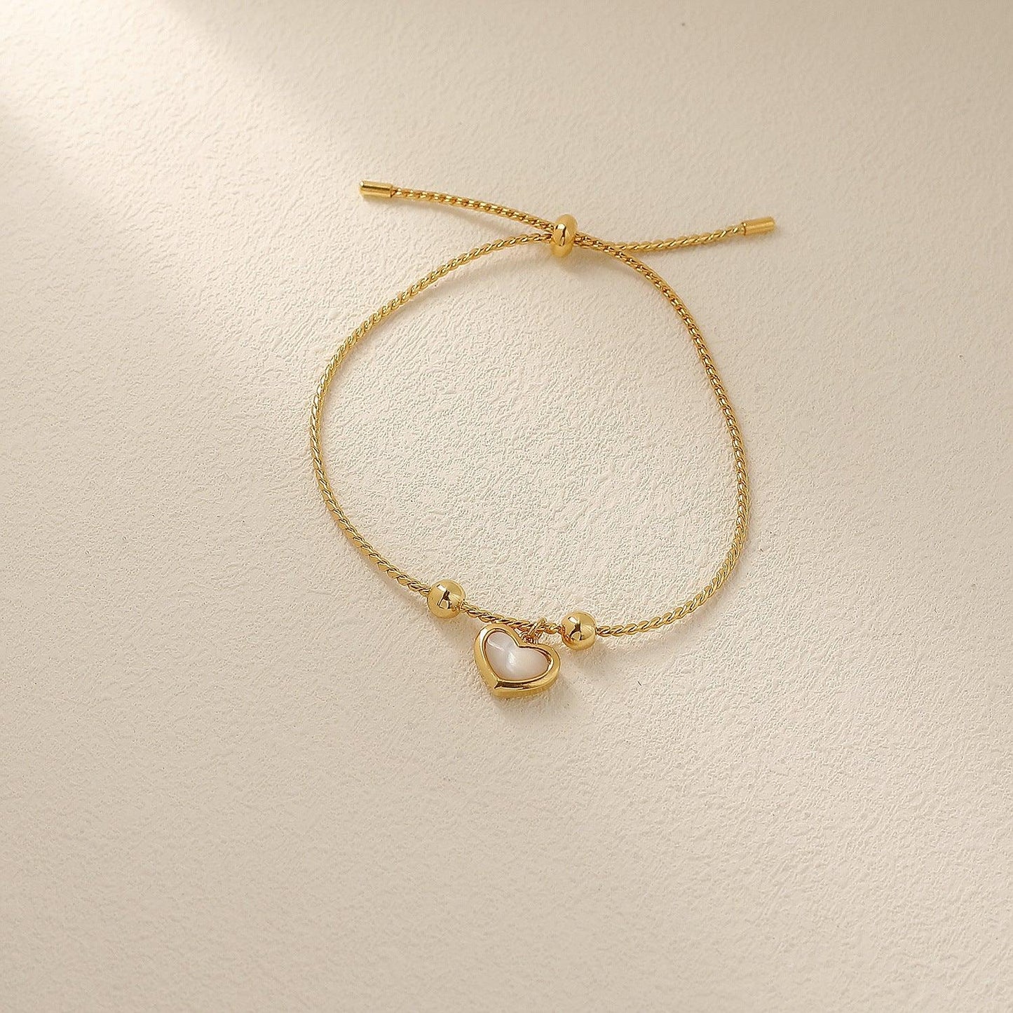 Shell Peach Heart Love Bracelet & Necklace | Daily Wear