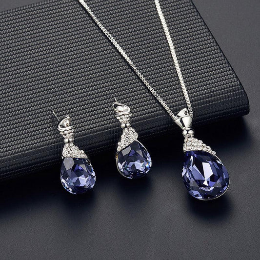 Rhinestone Jewelry Set | Daily Wear Collection Silver