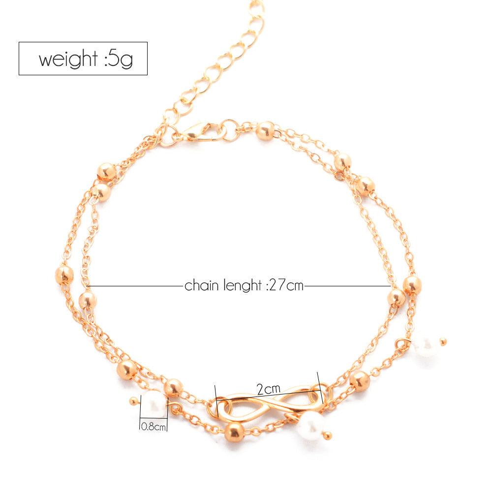 Double-layer Pearls Anklets | Beach Wear