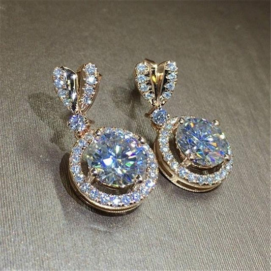 Bohemian Dangle Round Earrings Golden Drop Earrings