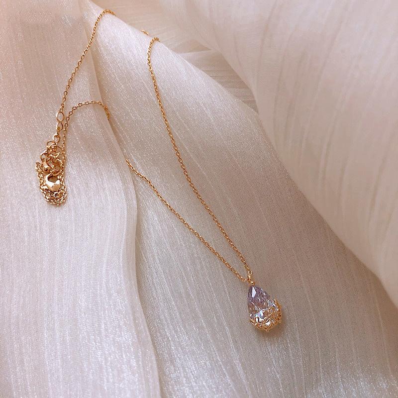 Crystal Water Drop Necklace - Women's Fine Jewelry