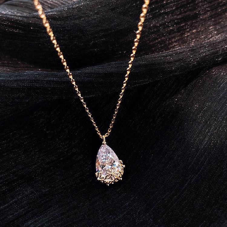 Crystal Water Drop Necklace - Women's Fine Jewelry
