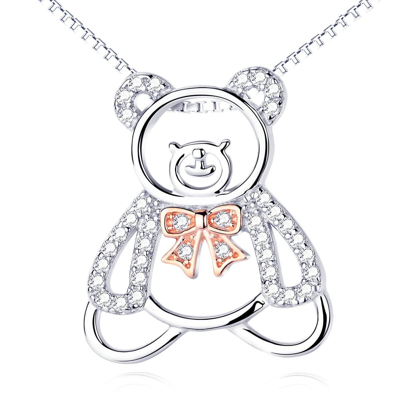 925 Silver Cute Bear Necklace | Daily Wear default