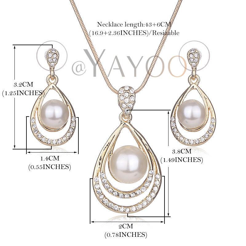 Elegant Pearl Jewelry Set for Women Gold