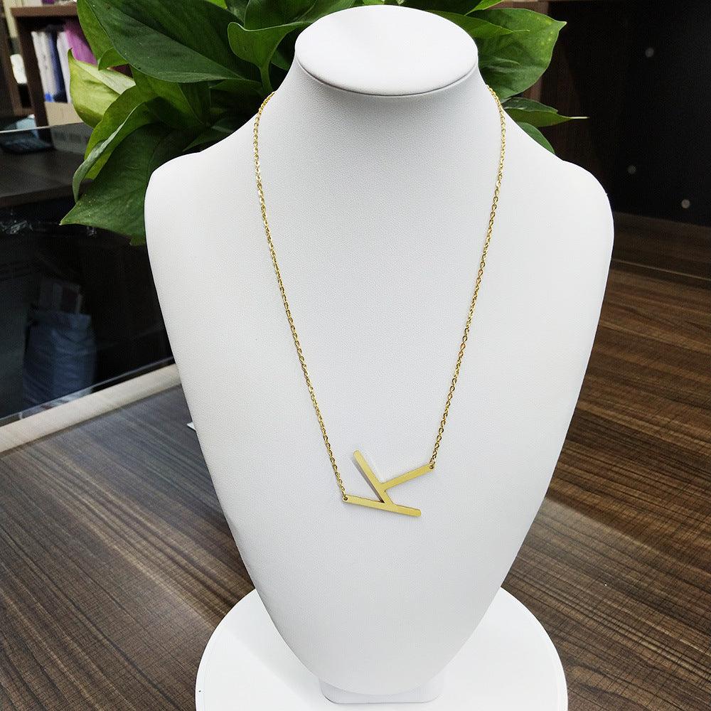 Initial Letter Pendant & Necklace | Gold Plated