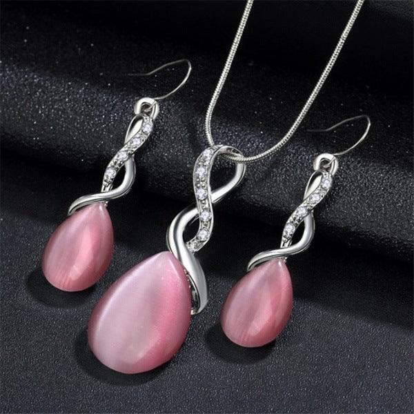 Zirconia Water Drop Jewelry Set | Daily Wear