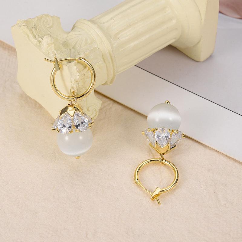 Opal Butterfly Studs For Working Women Gold