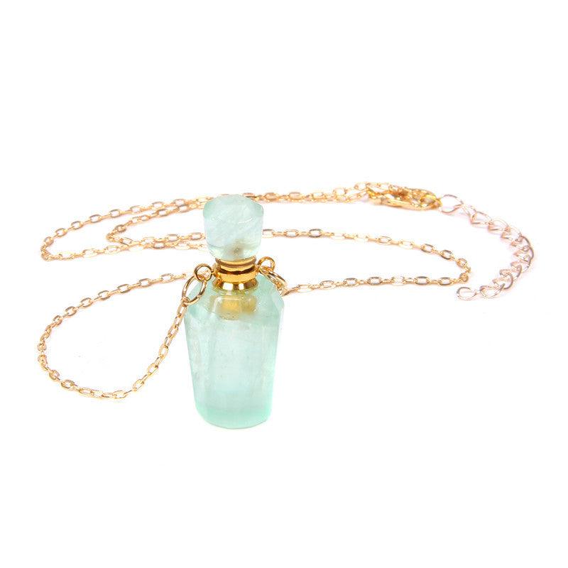 Perfume Bottle Crystal Pendant Necklace | Women's Jewelry FI0644