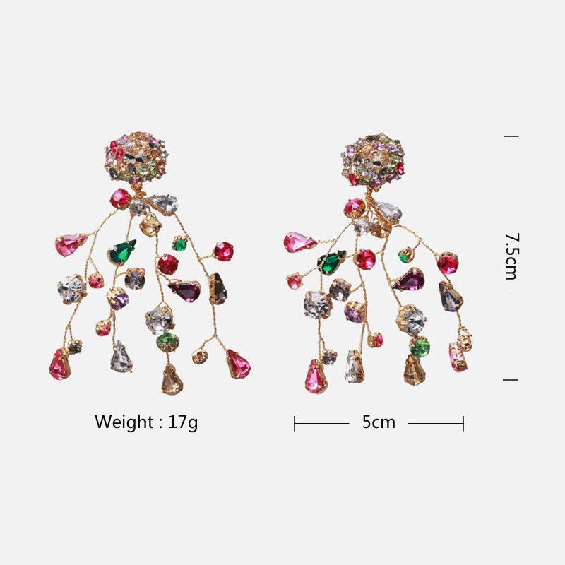 Colorful Crystal Earrings | Party Wear