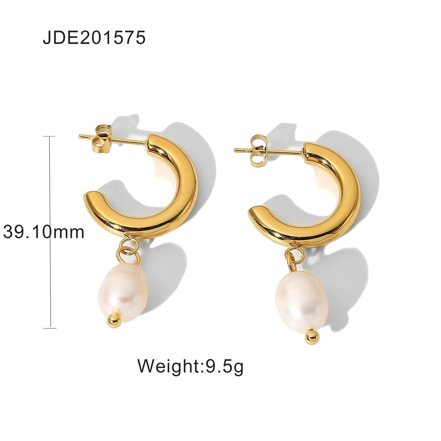 Korean Flower Pearl Earrings 2025 JDE201575 Color
