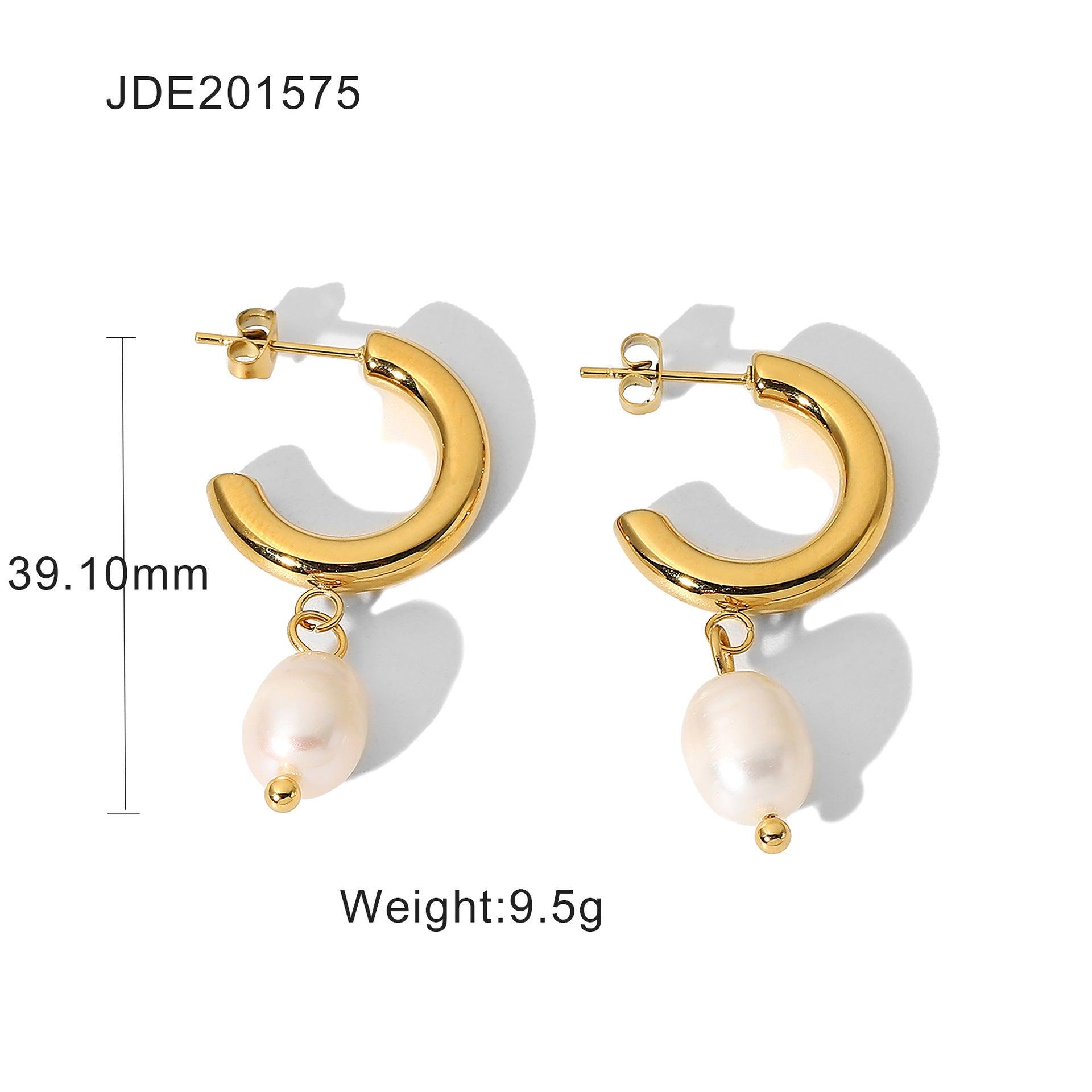 Korean Flower Pearl Earrings 2025 JDE201575 Color