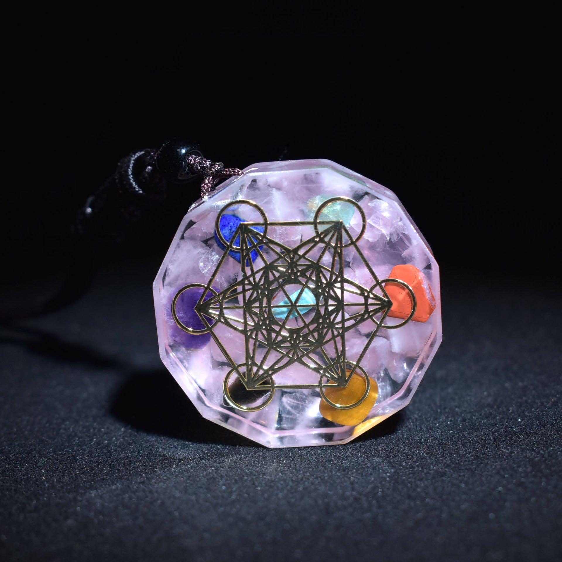 Crystal Chakra Reiki Healing Orgonite Necklace