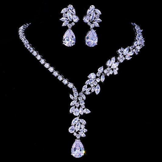 Water Drop Zircon Bridal Suit | Wedding Collection White