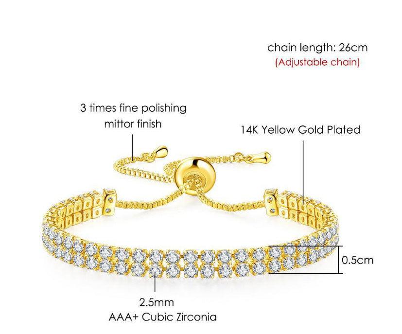 Fashion Double Row Zircon Bracelet | Fashion Jewelry