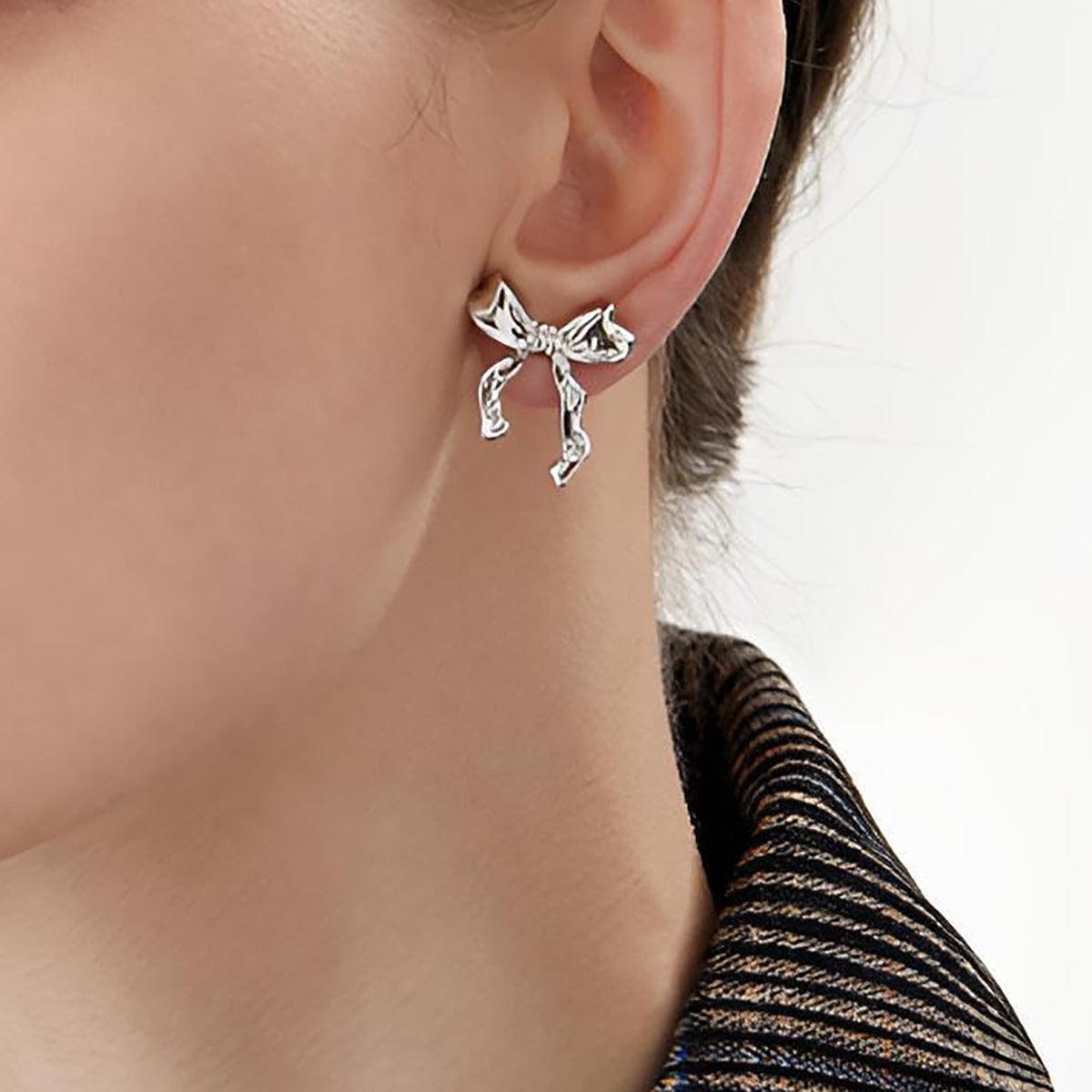 Simple Style Fashionable Bow Earrings | Party Wear