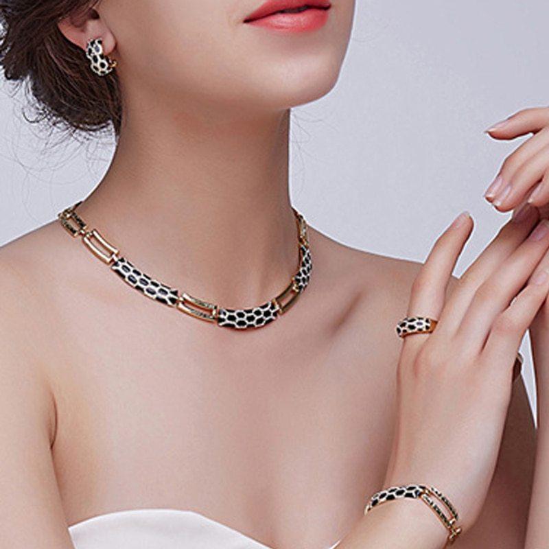 Korean Diamond Earring & Necklace Set | Fashion Wear