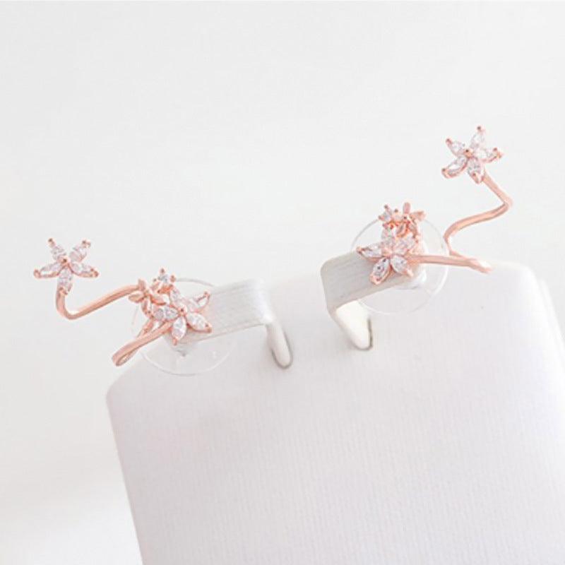 Short Hair Earrings Rose Gold