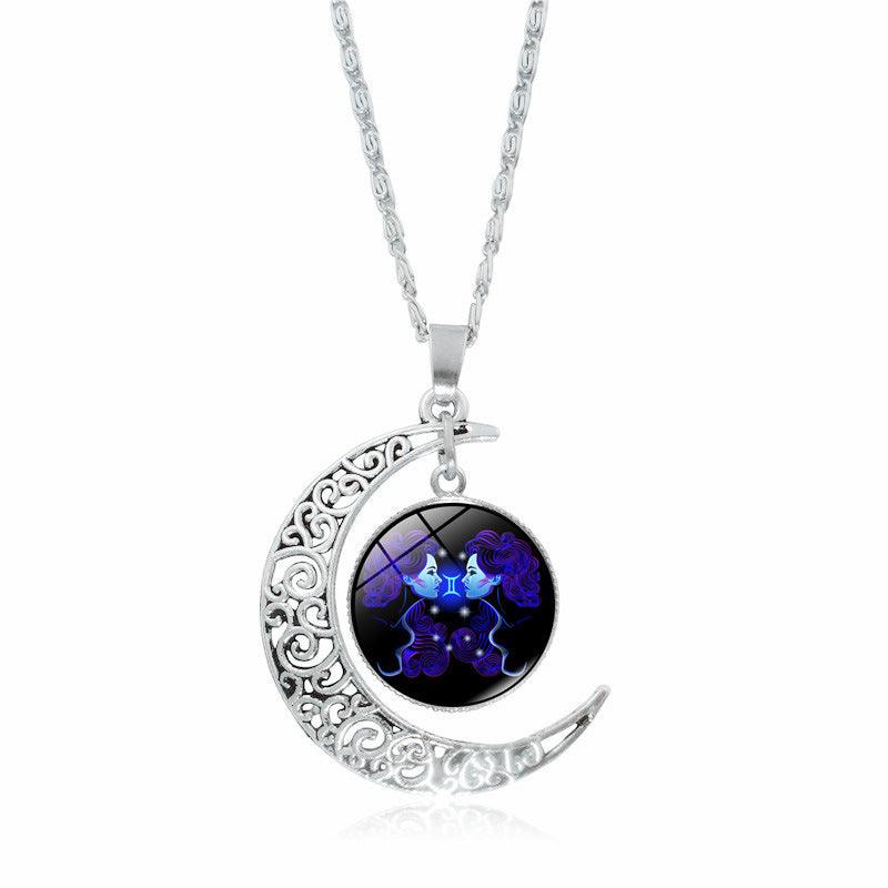 12 Constellation Moon Pendant Necklace | Daily Wear