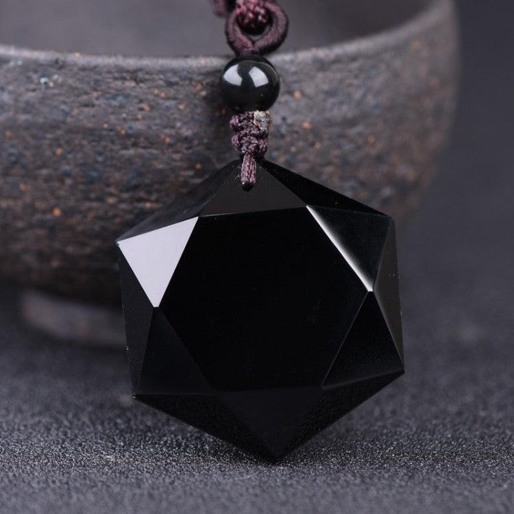 Obsidian Pendant Chain