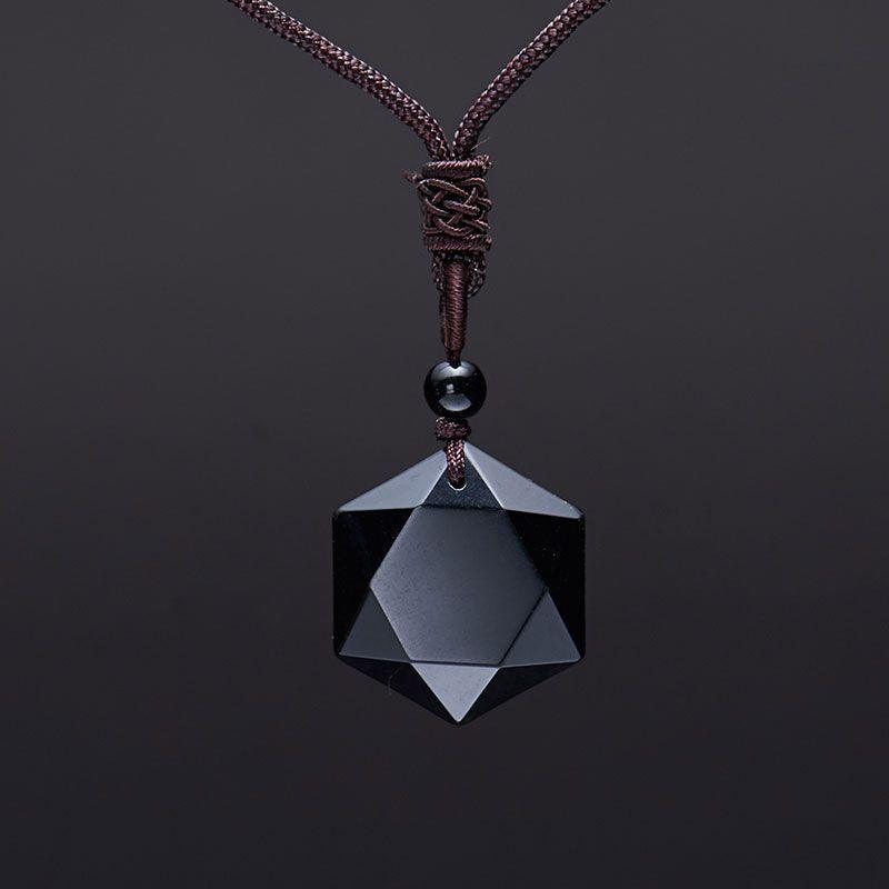 Obsidian Pendant Chain