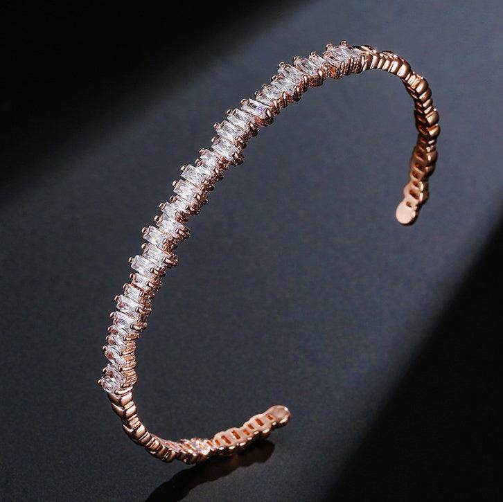 Light Luxury Micro-inlaid Zircon Bracelet | Fashion Jewelry Rose Gold