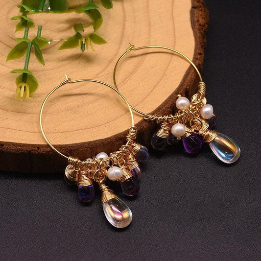 Pearl Czech Crystal Earrings | Daily Wear Multicolor