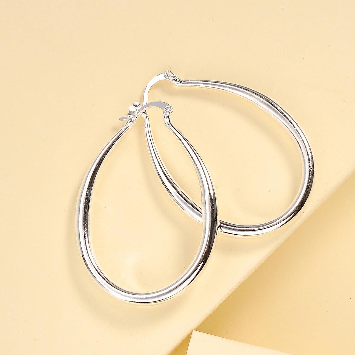 Geometric Oval Earrings | Daily Wear