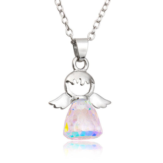 Crystal Little Angel Women's Necklace Fashion Jewelry silvery