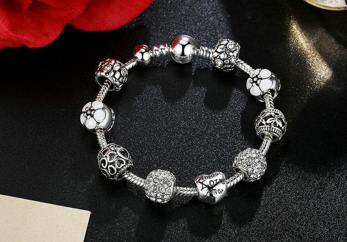 Elegant Silver Charm Bracelet | Fashion Jewelry