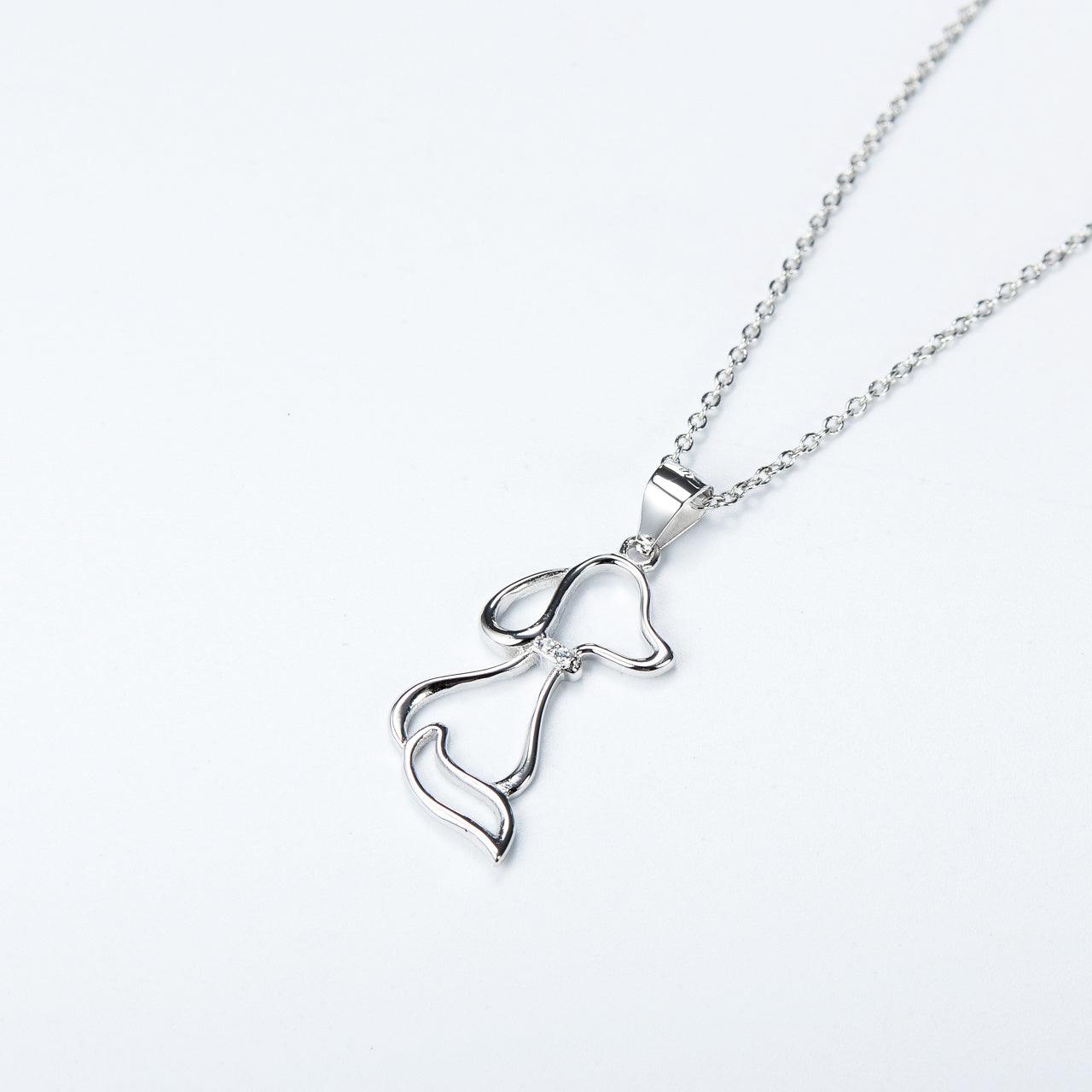 Dog Necklace In 925 Sterling Silver - Pet Lover Jewelry