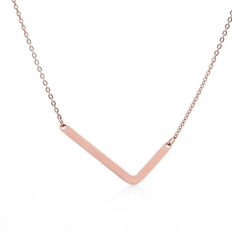 Initial Letter Pendant & Necklace | Gold Plated Rose Gold L