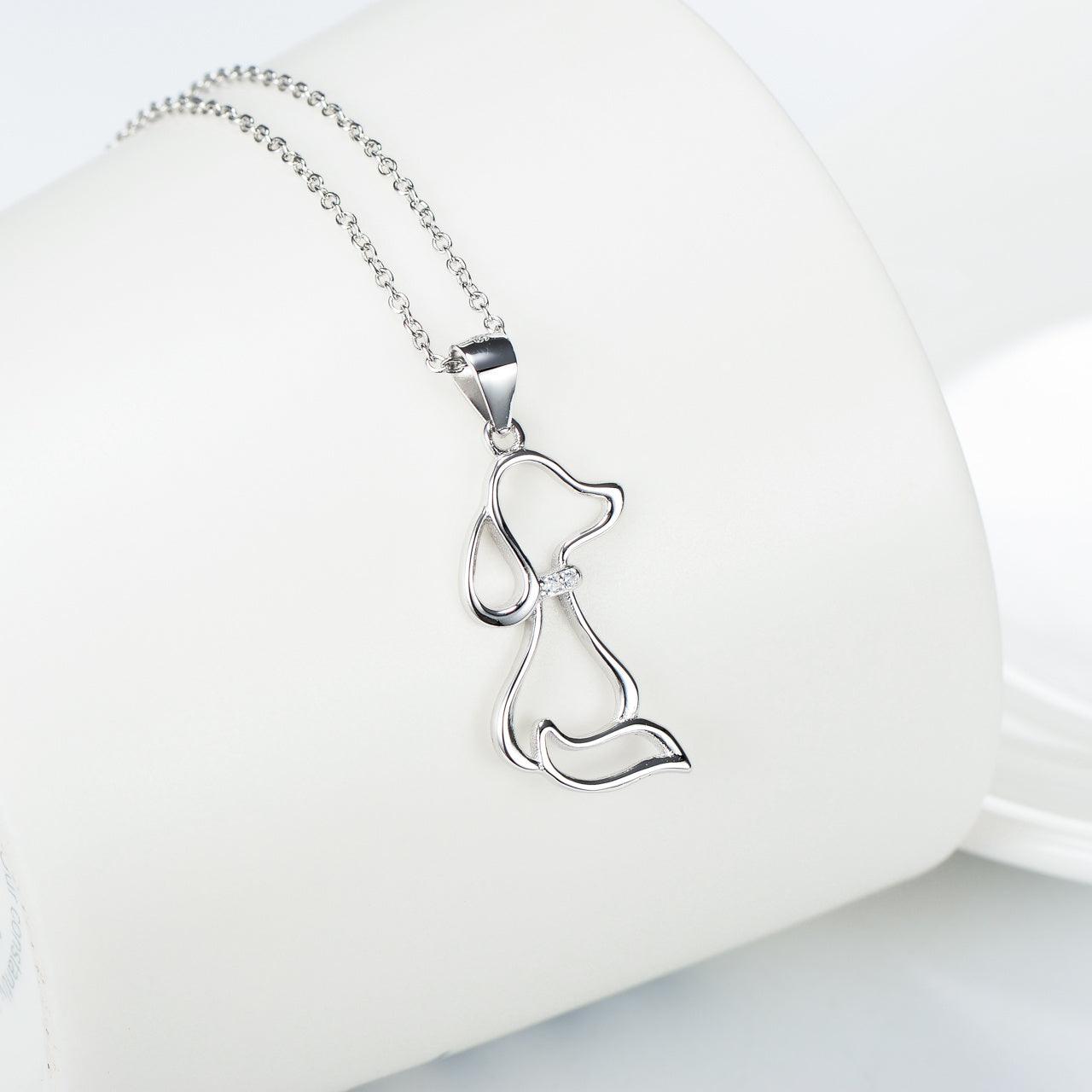 Dog Necklace In 925 Sterling Silver - Pet Lover Jewelry