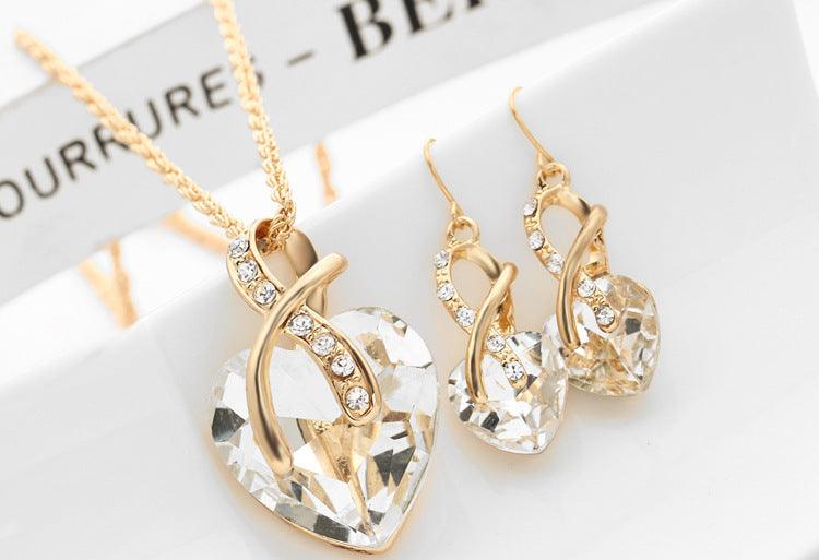 Heart-Shaped Austrian Crystal Set | Daily Wear