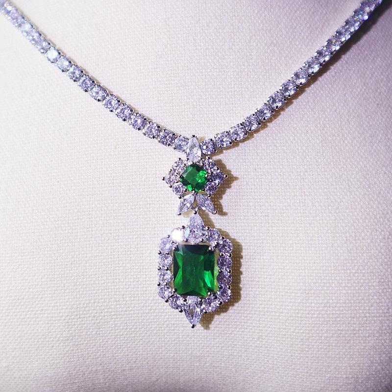 Minimalist Dark Green Jewelry Set | Bridal Jewelry