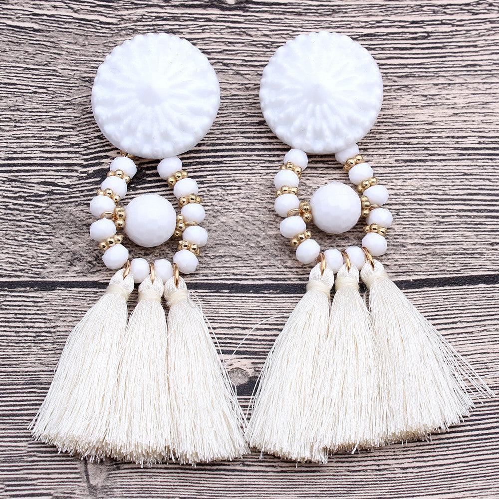 Tassel Earrings Earrings white