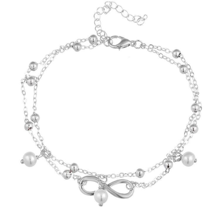 Elegant Infinity Ankle | Beach Collection Silver