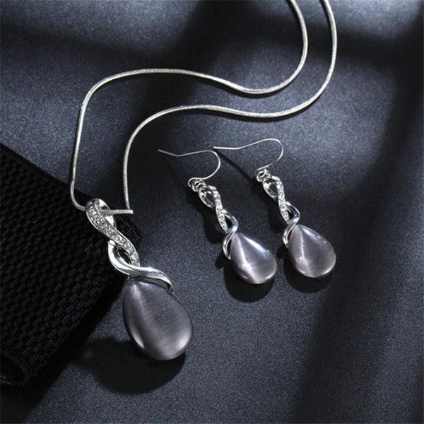 Zirconia Water Drop Jewelry Set | Daily Wear