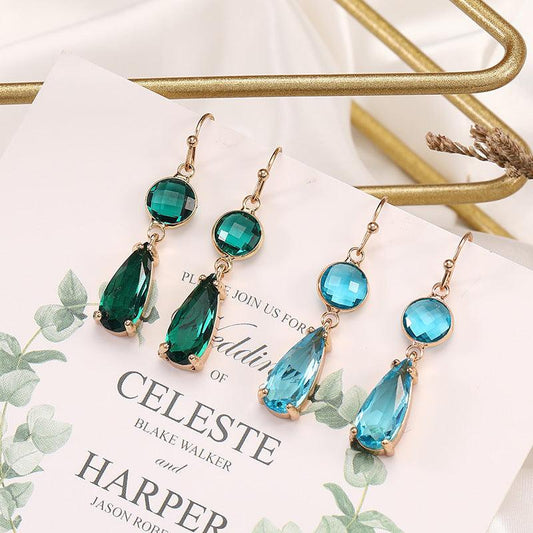 Copper Geometric Multicolor Glass Earrings