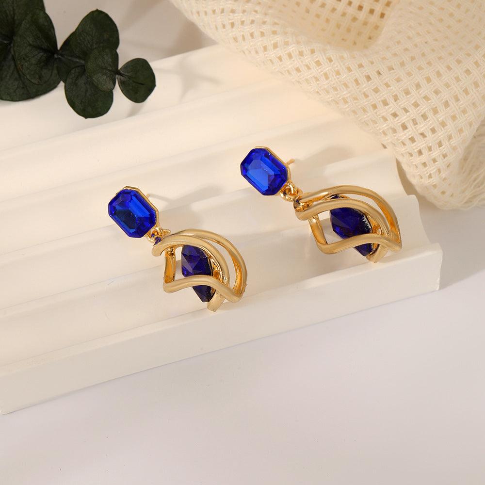 Retro Creative Emerald Stud Earrings 5